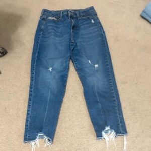 Girls size 12 Old Navy Distressed Straight Jeans in Blue